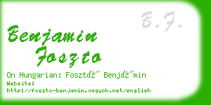 benjamin foszto business card